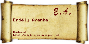 Erdély Aranka névjegykártya